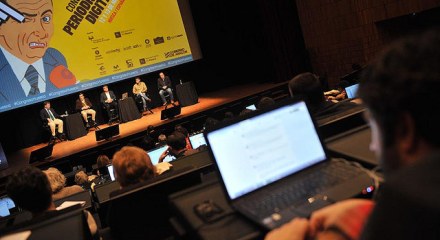 XVI Congreso de periodismo digital de Huesca / El público en el interior del auditorio del Palacio / Foto: TIE Comunicación